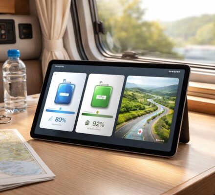 découvrez comment optimiser l'utilisation de votre tablette samsung en camping-car pour gérer l'eau, la batterie, l'itinéraire et vos applications essentielles en toute simplicité.