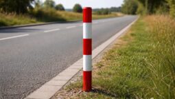 découvrez l'importance du poteau de signalisation rouge et blanc, un élément essentiel pour assurer la sécurité et la clarté de la signalétique routière.